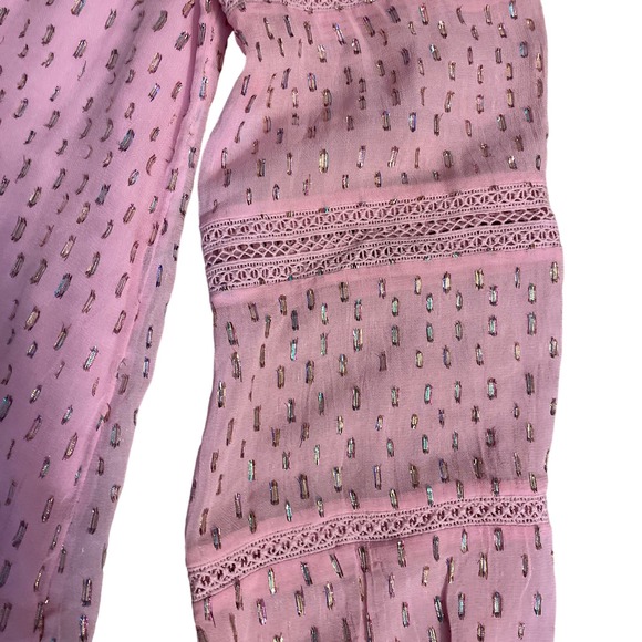 Lilly Pulitzer Briley Lace Top Size XXS Metallic Rainbow Calla Lilly - Picture 5 of 11